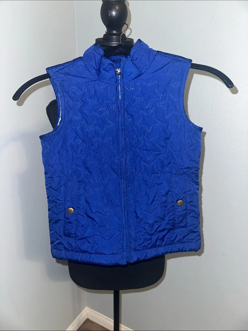 GAP Royal Blue Quilted Star-Pattern Vest
